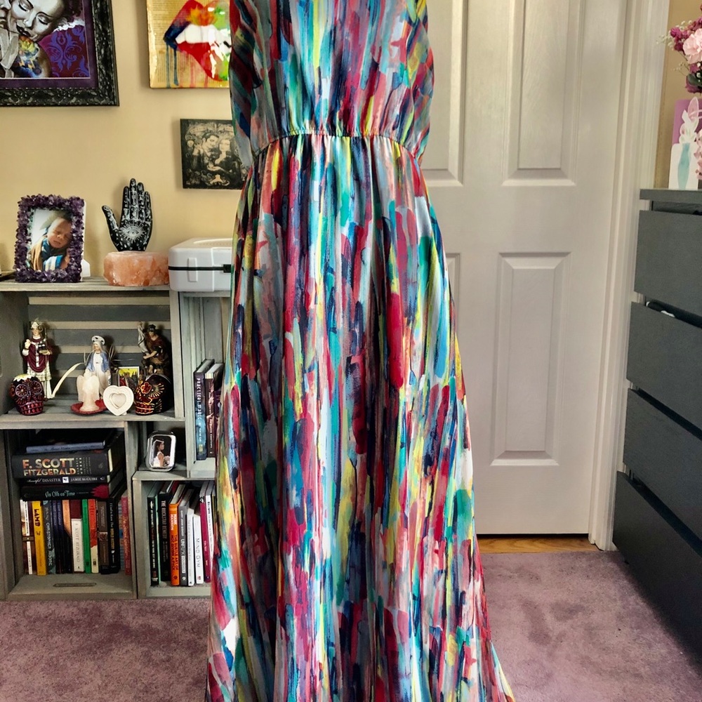 Maxi dress fully lined multi color